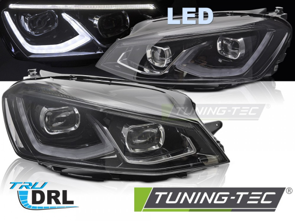 VOLL LED Upgrade Design Scheinwerfer Set für VW Golf 7 (Vorfacelift) 12-17 schwarz mit dyn. Blinker